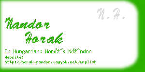 nandor horak business card